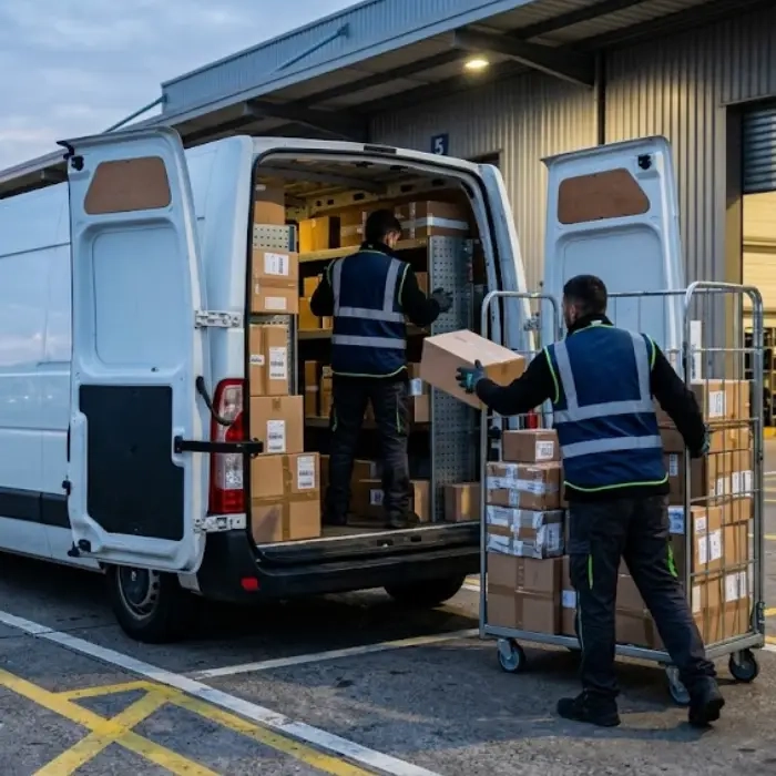 Chargement de retours e-commerce sur une tournée au départ d'une agence